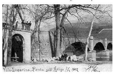 traghetto porto di Villa Lagarina ponte 1902