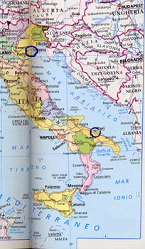 cartina Italia crociera Costa Serena