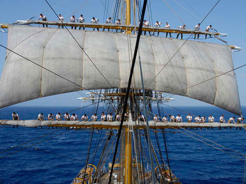 vele del veliero nave scuola Amerigo Vespucci